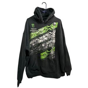 Monster Energy AMA Supercross World Championships Black Hoodie Sz XXL Distressed